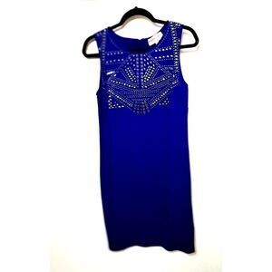 Philosophy Dress Size  Medium Blue Studded Embellished Sleeveless Sheath